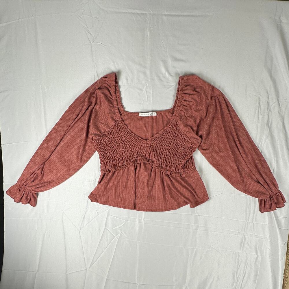 Altar’d State XL Mauve Smocked Babydoll Peplum Top Boho